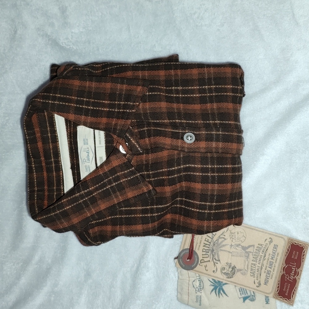 64. Purnell Striped Flannel Long Sleeve | Color - Rust